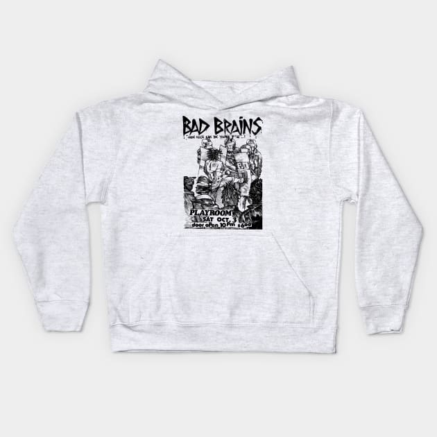 Bad Brains Punk Flyer Kids Hoodie by Punk Flyer Archive